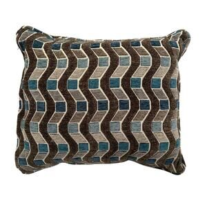 Throw Pillow Teal Brown Cream Geometric Pattern Throw Pillow